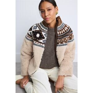Sea New York Linea Fairisle Knit Combo Fleece Jacket